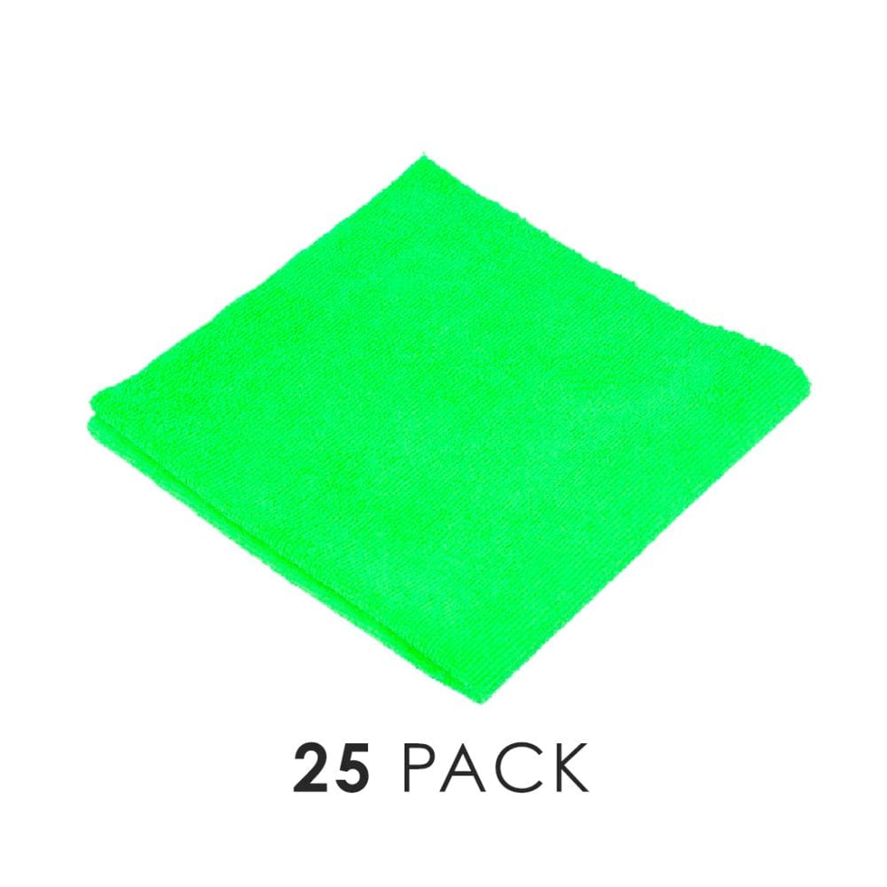 PCE Lime Green Edgeless 245 Microfiber Towels–Pack of 25 TRC