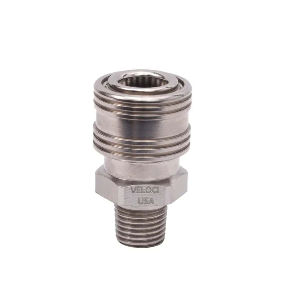 PCE Prima Stainless Steel Coupler 14 MPT Veloci PCE Prima Stainless Steel Coupler 14 MPT Veloci
